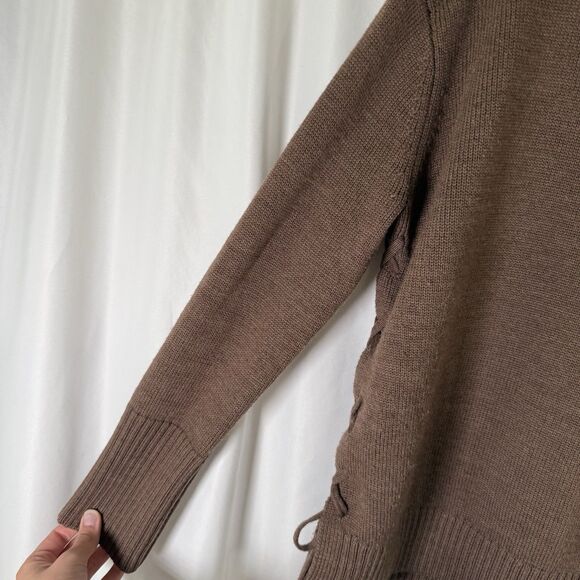 Athleta Wool Blend Sweater Women's XS Brown Knit Crew Neck Long Sleeve - Picture 6 of 10